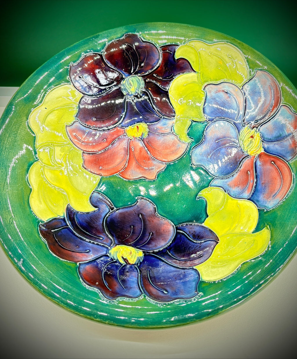 Moorcroft Clematis Fruit Bowl – Factory Stamped