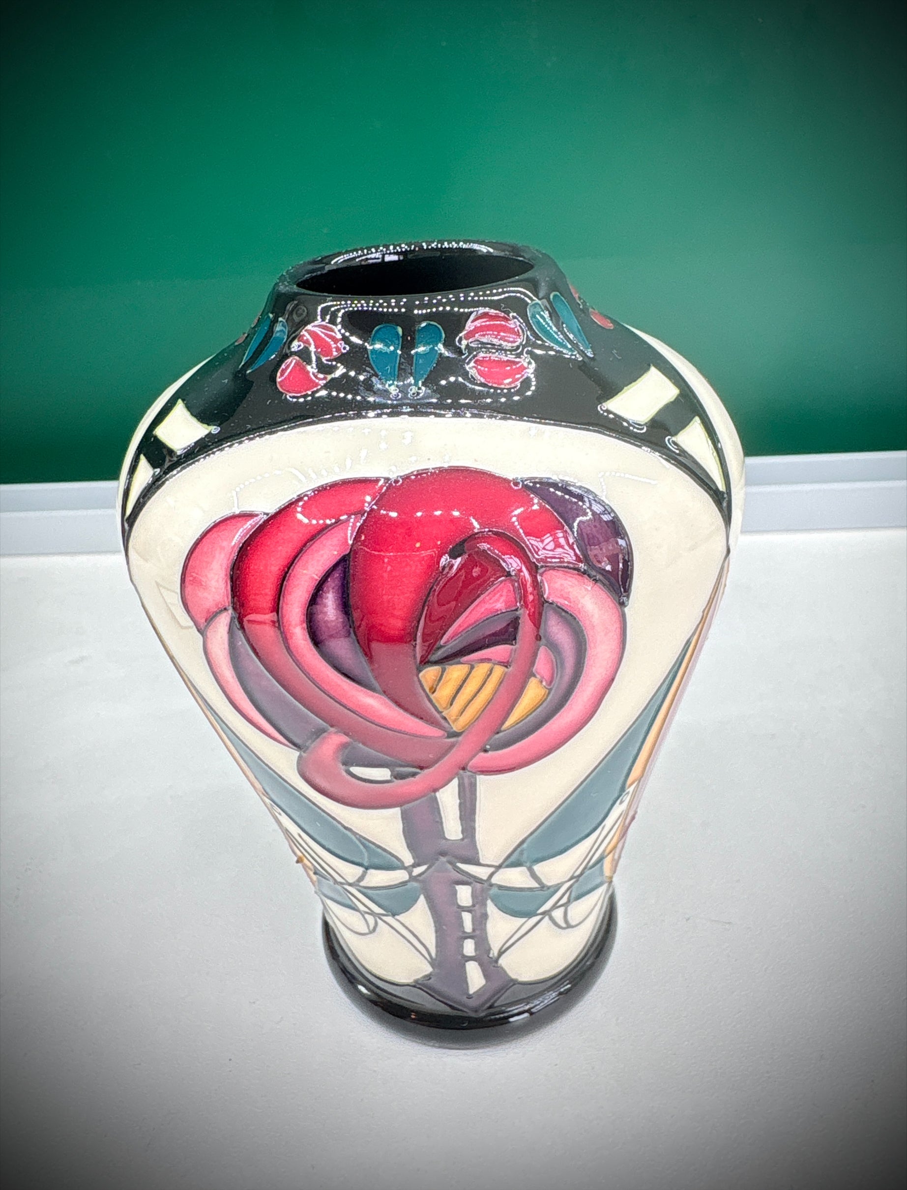 Moorcroft Melody Vase – 2006, Charles Rennie Mackintosh Inspired Design