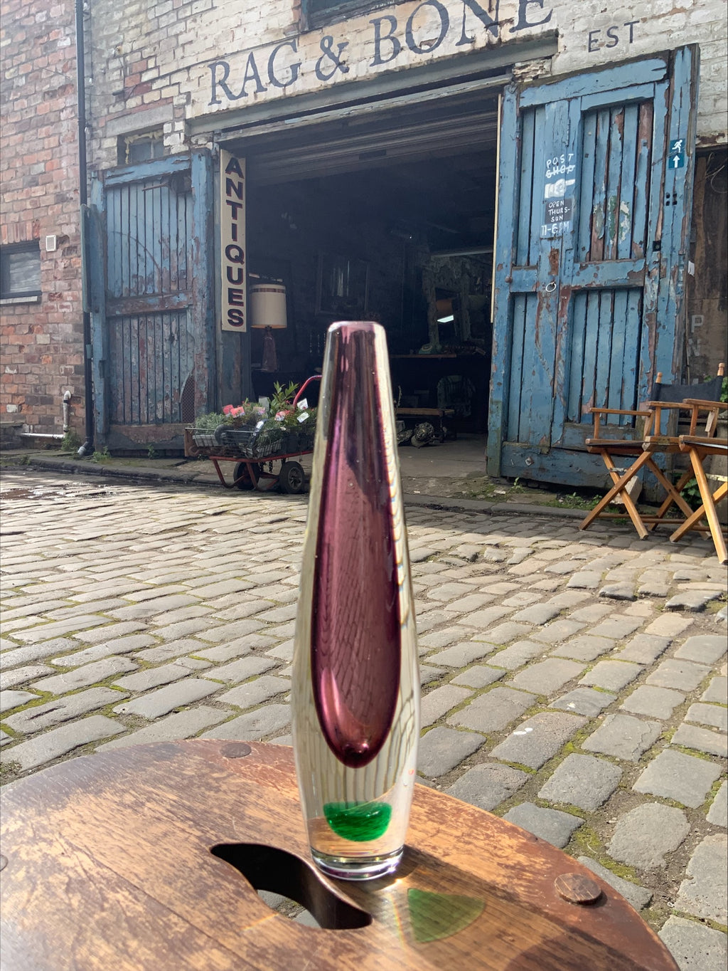 Mid-Century Purple Glass Vase – Aimo Okkolin for Riihimäen Lasi, c.1960–65